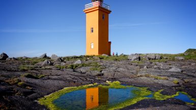 Vuurtoren van Gardur, niet ver van Keflavik
